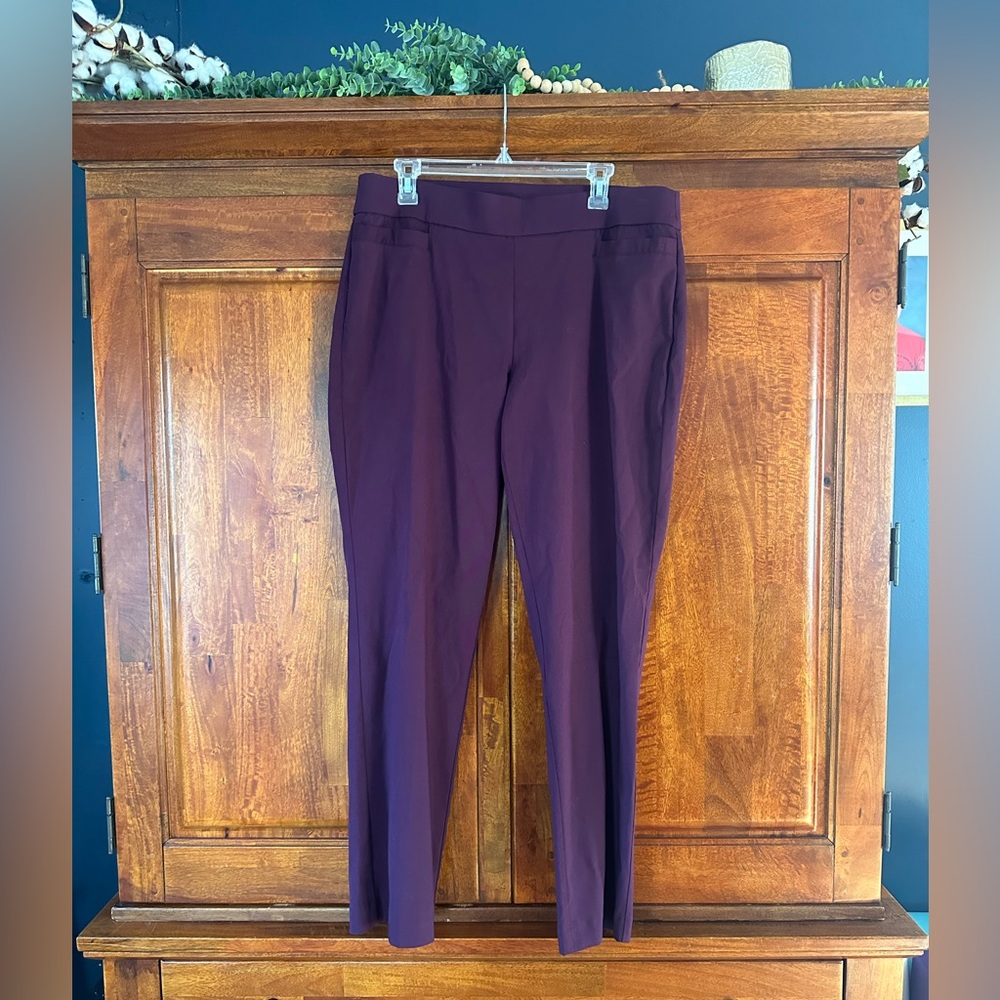 Studio Works Women's Deep Purple Straight Leg Pants
